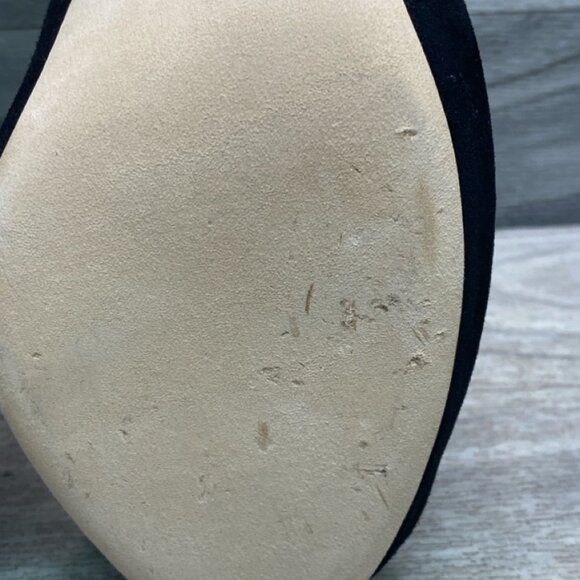 Gucci Black Suede Bamboo Heel Peep Toe Pumps Size 41 with Box - Picture 9 of 11